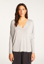 T-shirt col V oversize en fibre de bambou cachemire - Rica