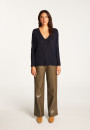 T-shirt col V oversize en fibre de bambou cachemire - Rica
