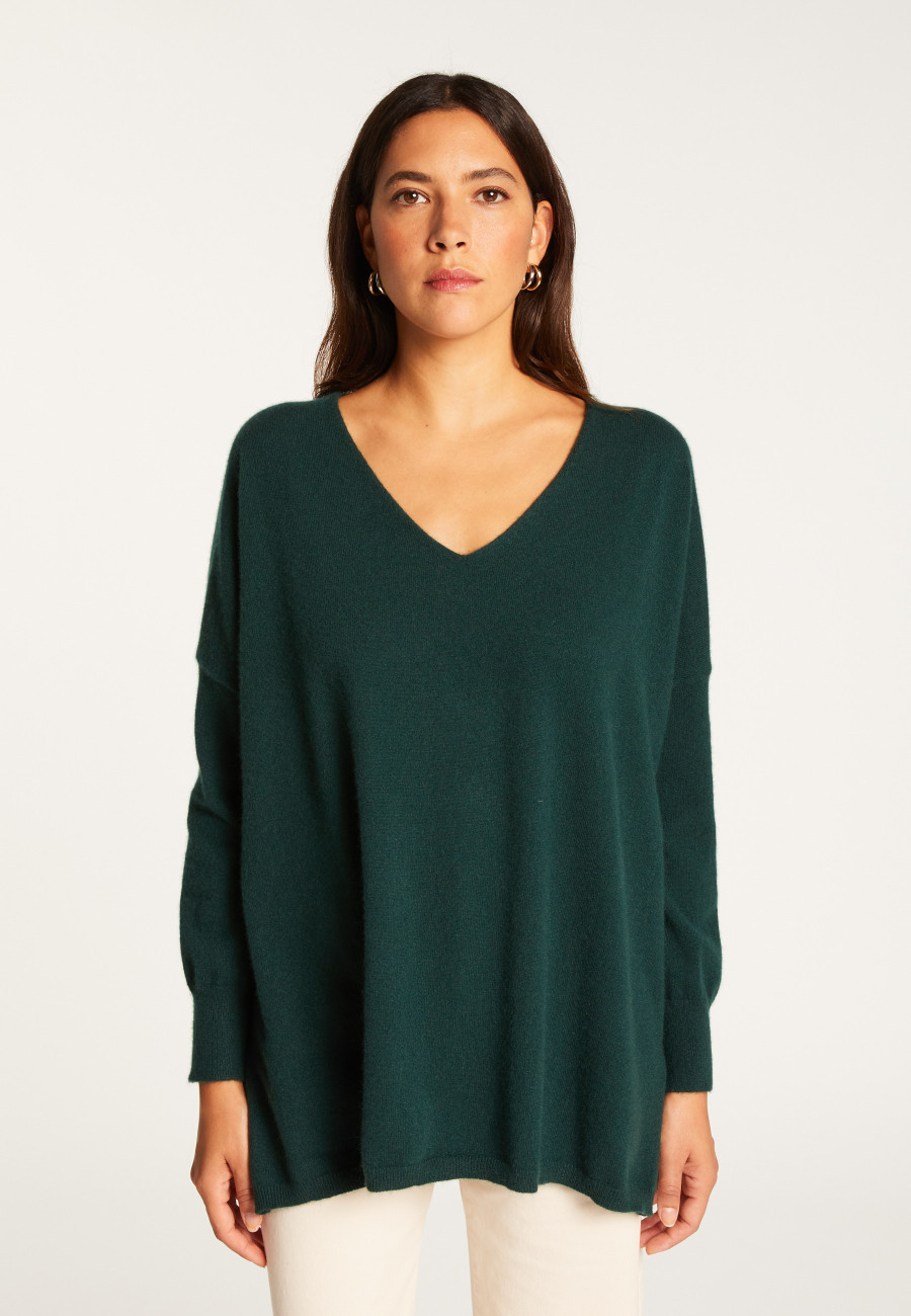 Pull col V oversize en cachemire - Apolline