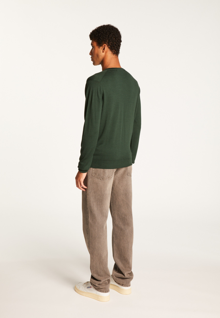 Merino Wool V-Neck Sweater - Elmo