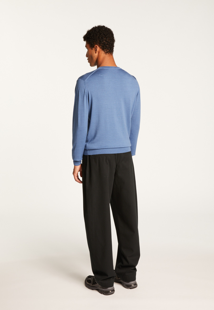 Merino Wool V-Neck Sweater - Elmo