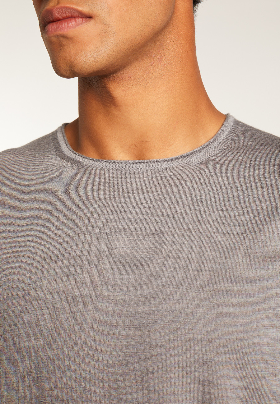 Pull col rond en laine mérinos  - Erin
