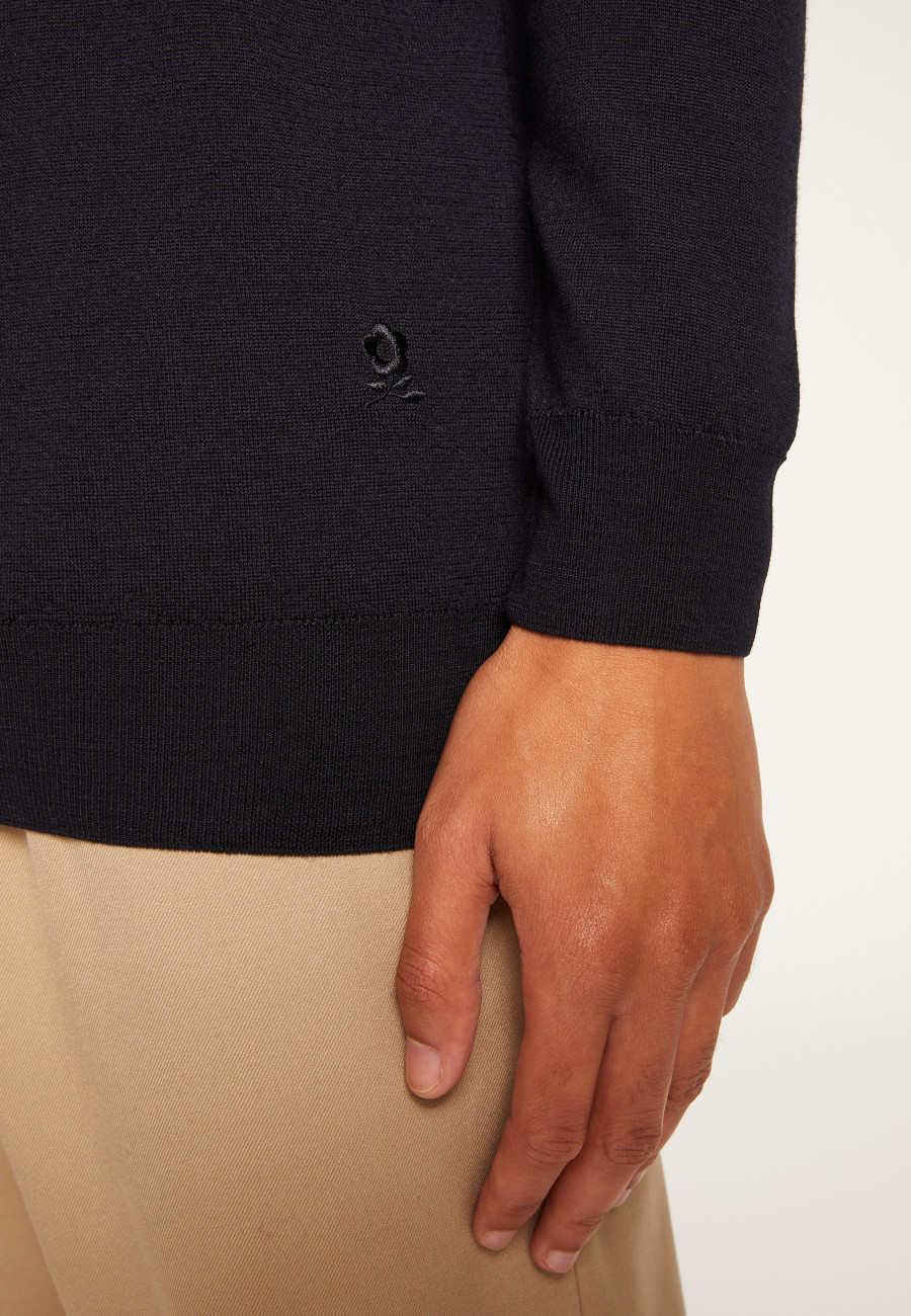 Merino Wool Polo Neck Sweater - Eni