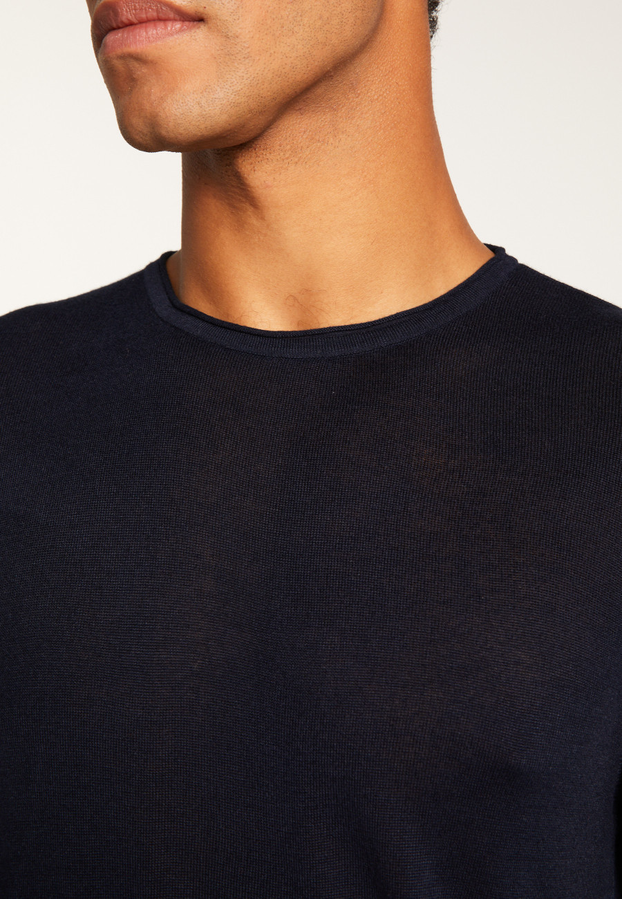 Cashmere bamboo fiber crew neck sweater - Taffy