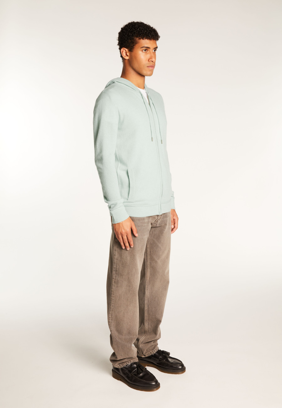 Jaqueta de cashmere com capuz e zíper - Emilien