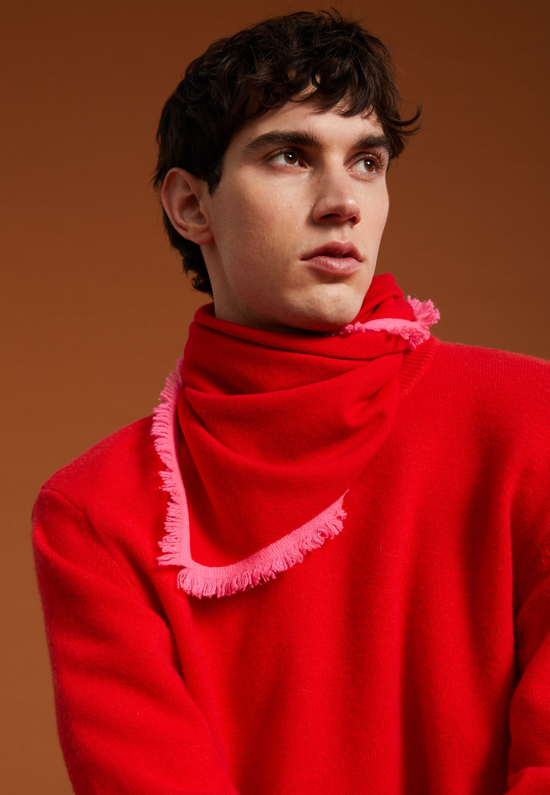 Two-tone unisex scarf in cashmere - Louisa