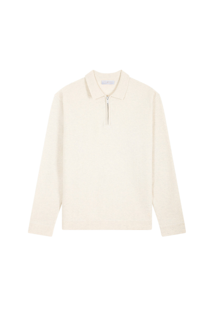 Cashmere Zip-Up Polo Shirt - Taylor
