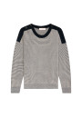 Pull en laine et velours boutons épaules - Rochelle