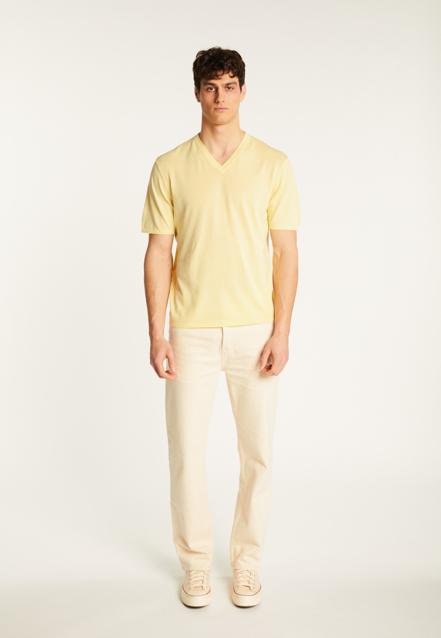 T-shirt col V en coton - Malo