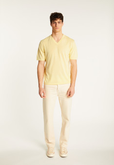 T-shirt col V en coton - Malo