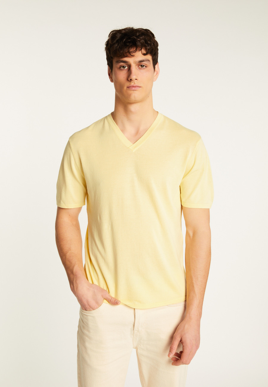 Cotton V-neck T-shirt - Malo