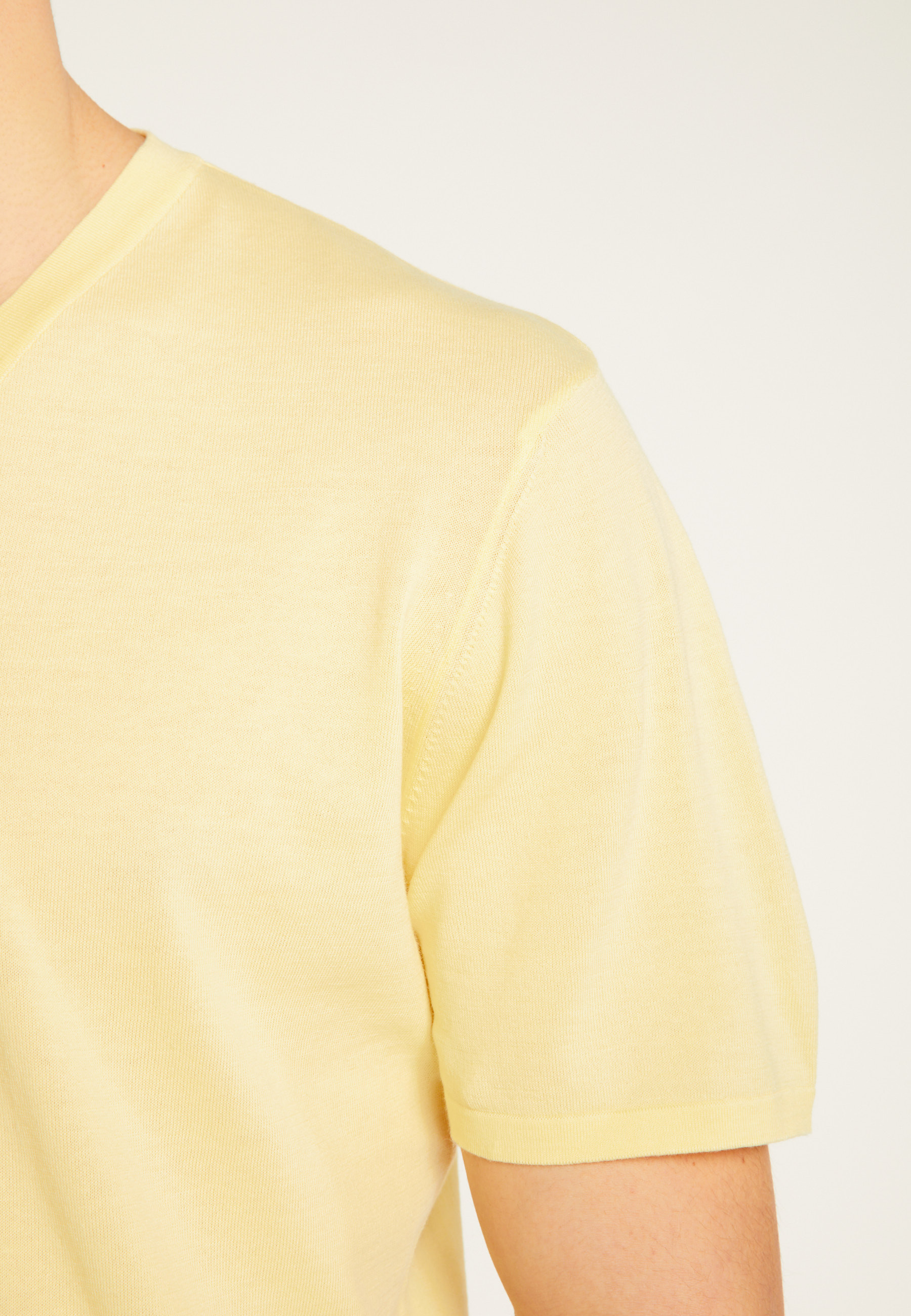 T-shirt col V en coton - Malo