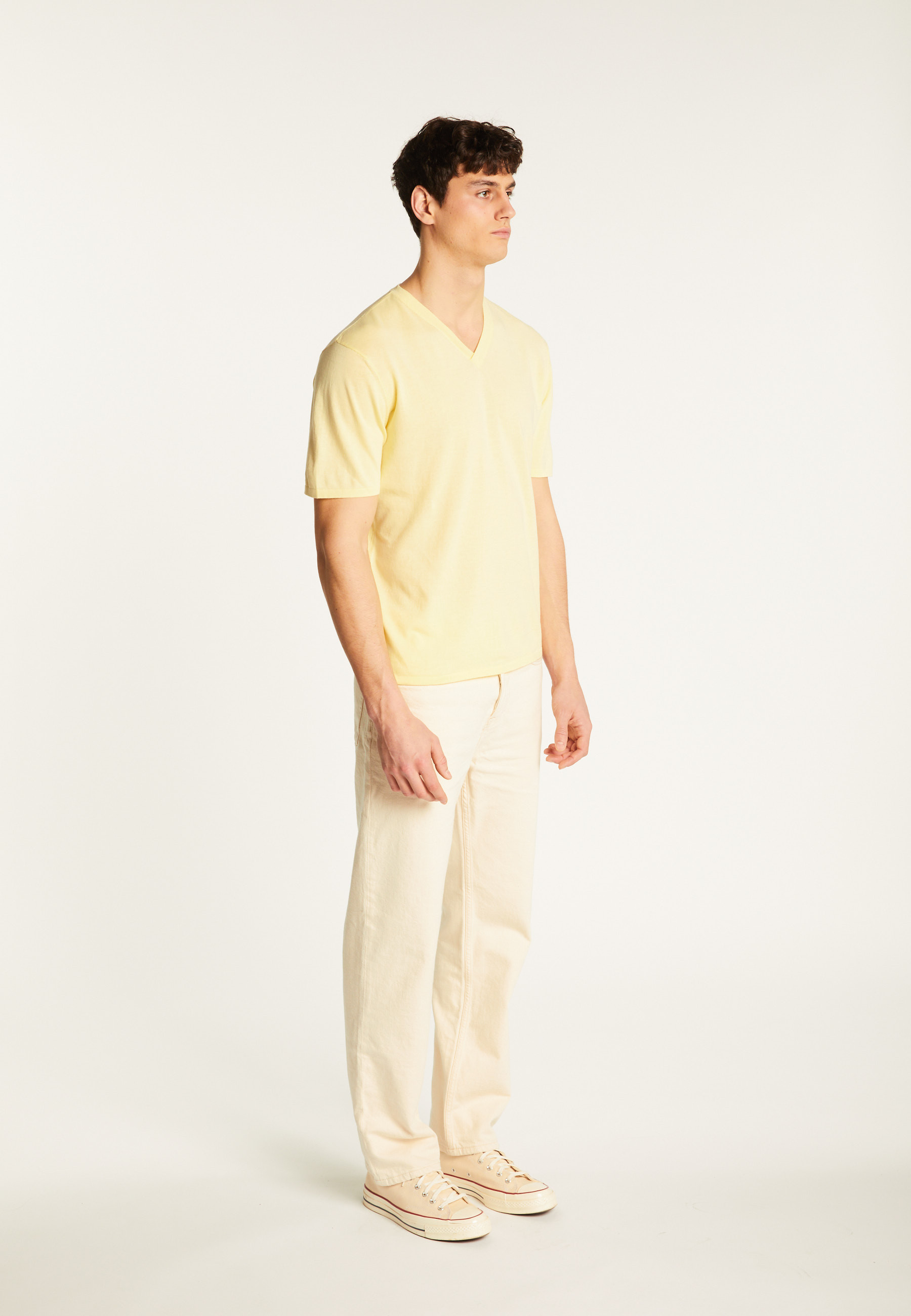 T-shirt col V en coton - Malo