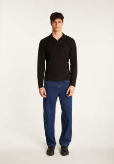 Long sleeve cotton polo shirt - Maxime