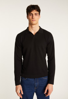 Long sleeve cotton polo shirt - Maxime
