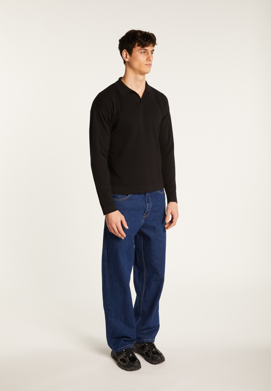 Long sleeve cotton polo shirt - Maxime