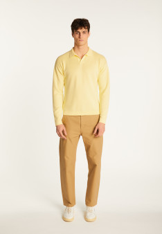 Long sleeve cotton polo shirt - Maxime