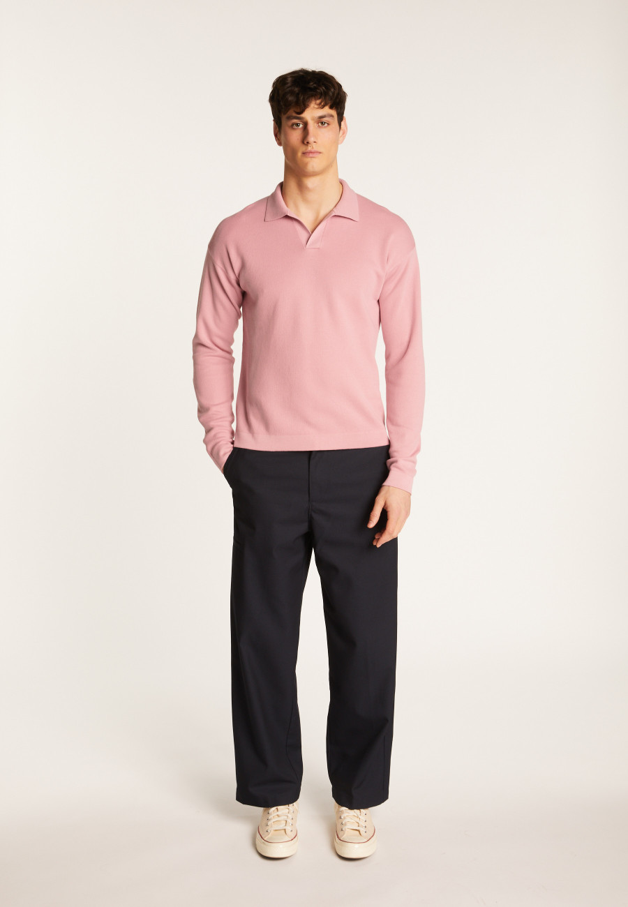 Long sleeve cotton polo shirt - Maxime