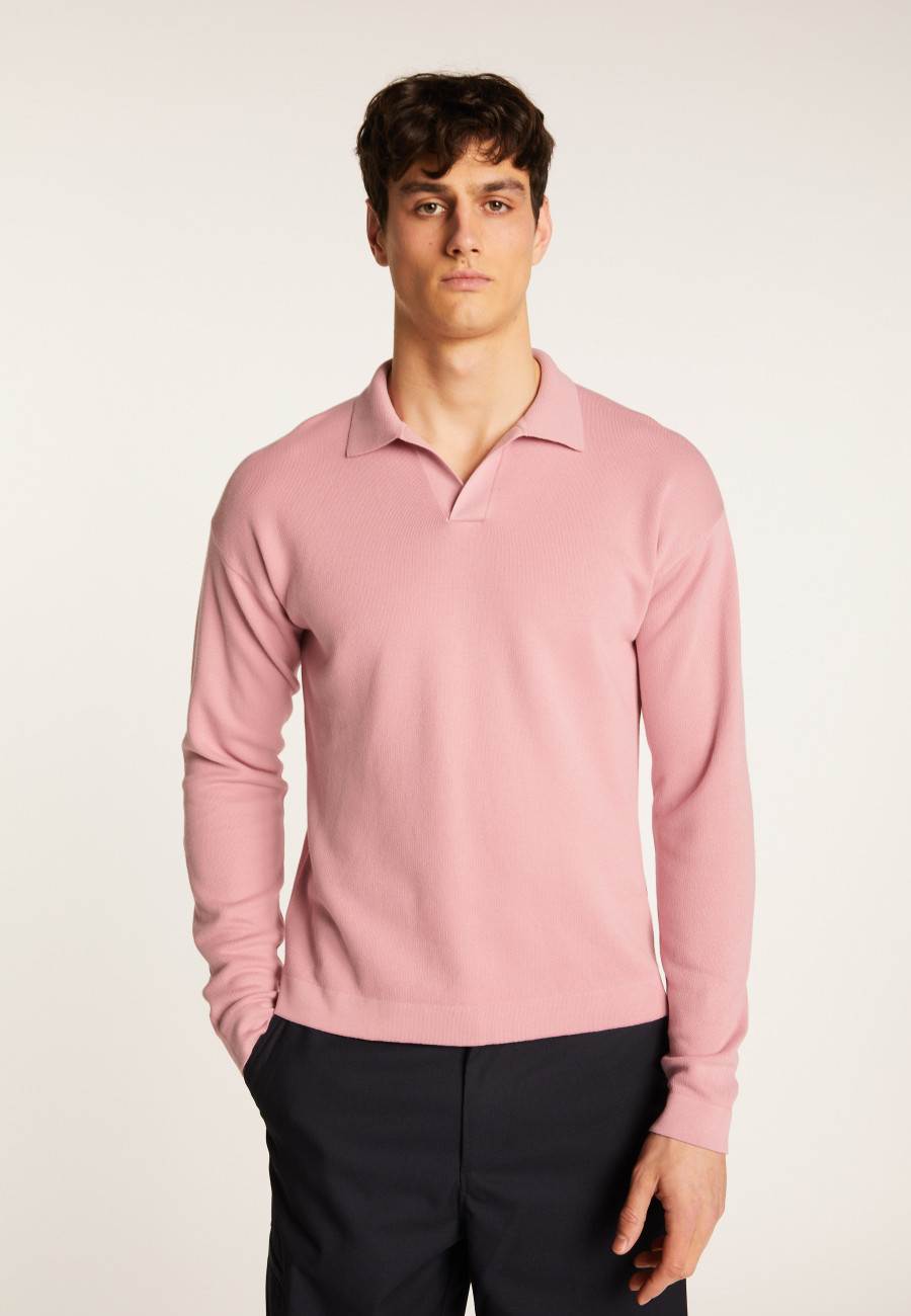 Polo à manches longues en coton - Maxime