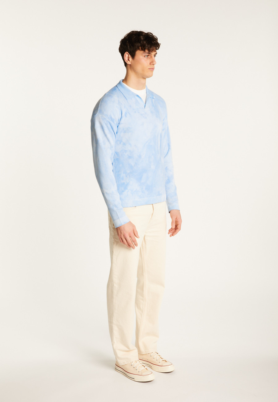 Long sleeve cotton polo shirt - Maxime