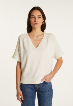 Cotton V-neck T-shirt - Devy