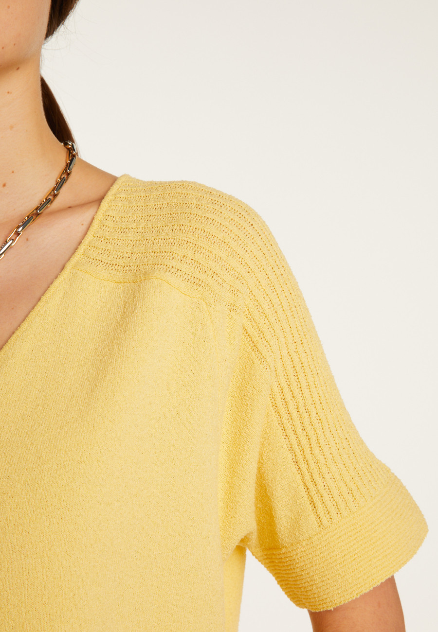 T-shirt col V en coton - Devy