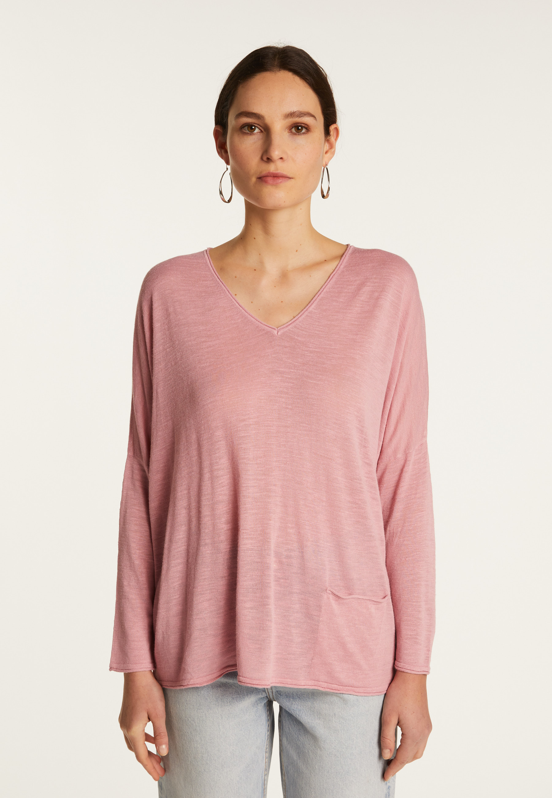 Pull manches chauve-souris en lin flammé - Balou