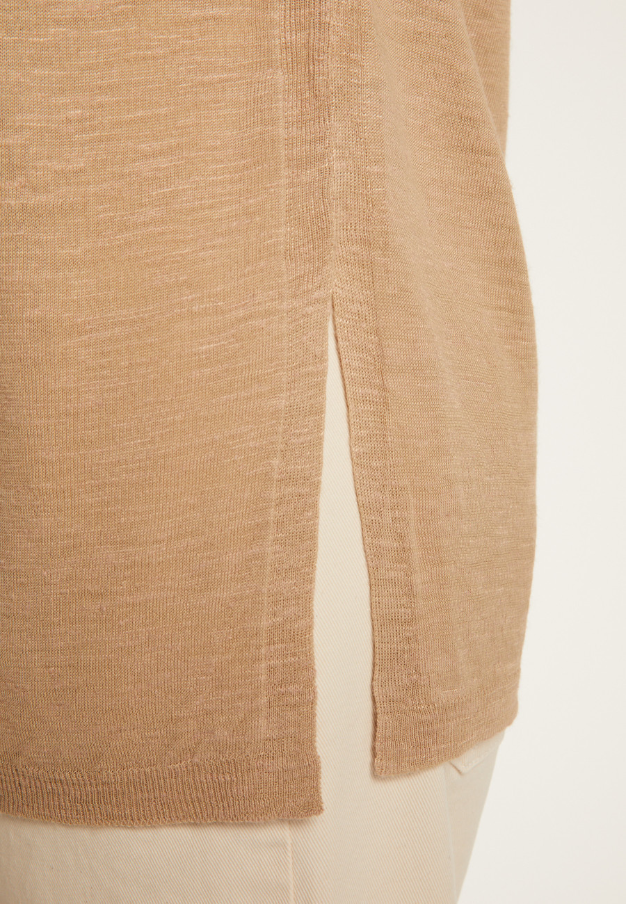 Short sleeved slub linen vest - Dara