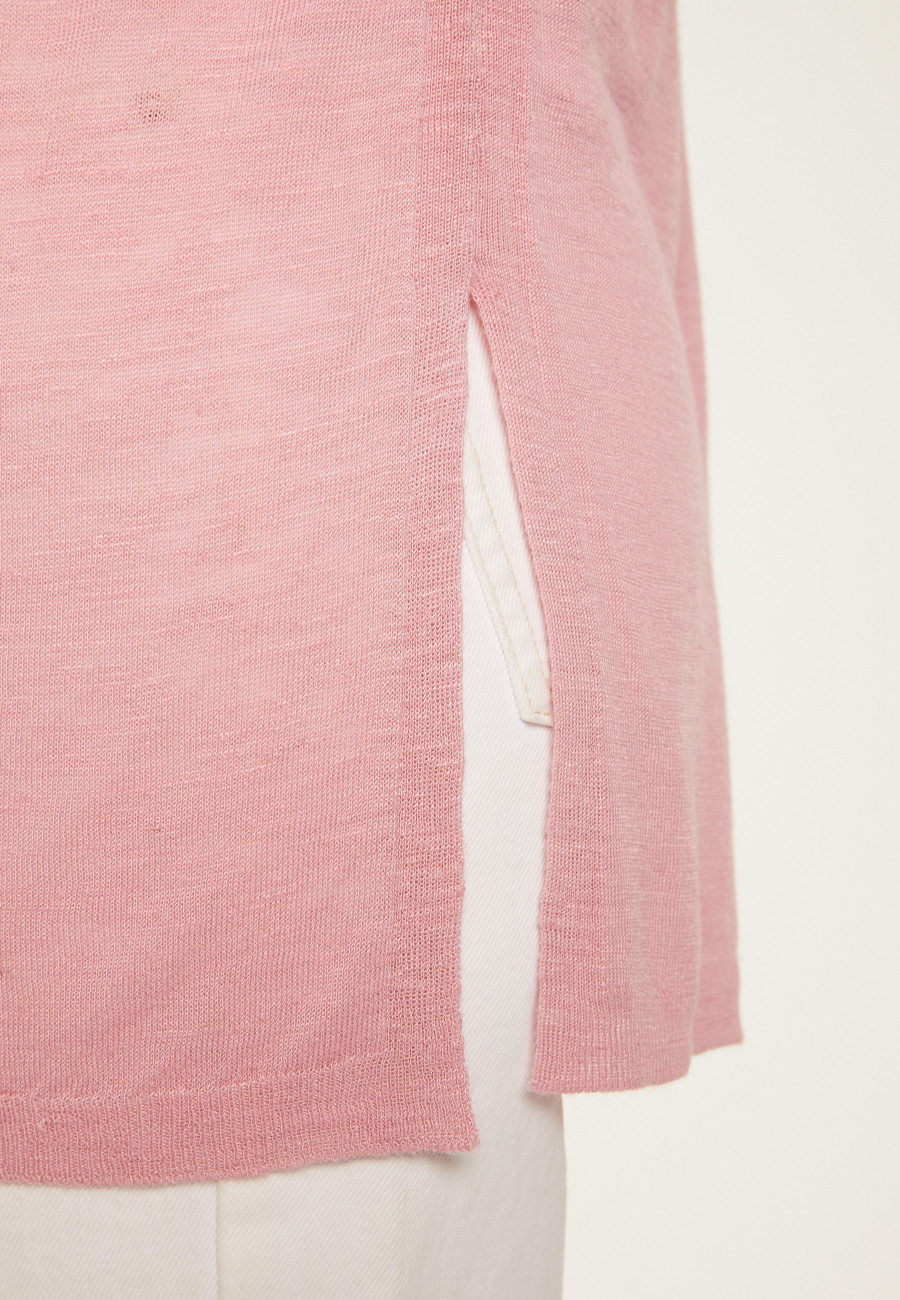 Short sleeved slub linen vest - Dara