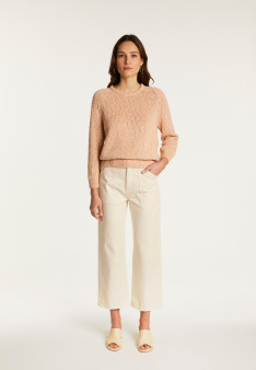 Cotton and linen crew neck sweater - Nicky