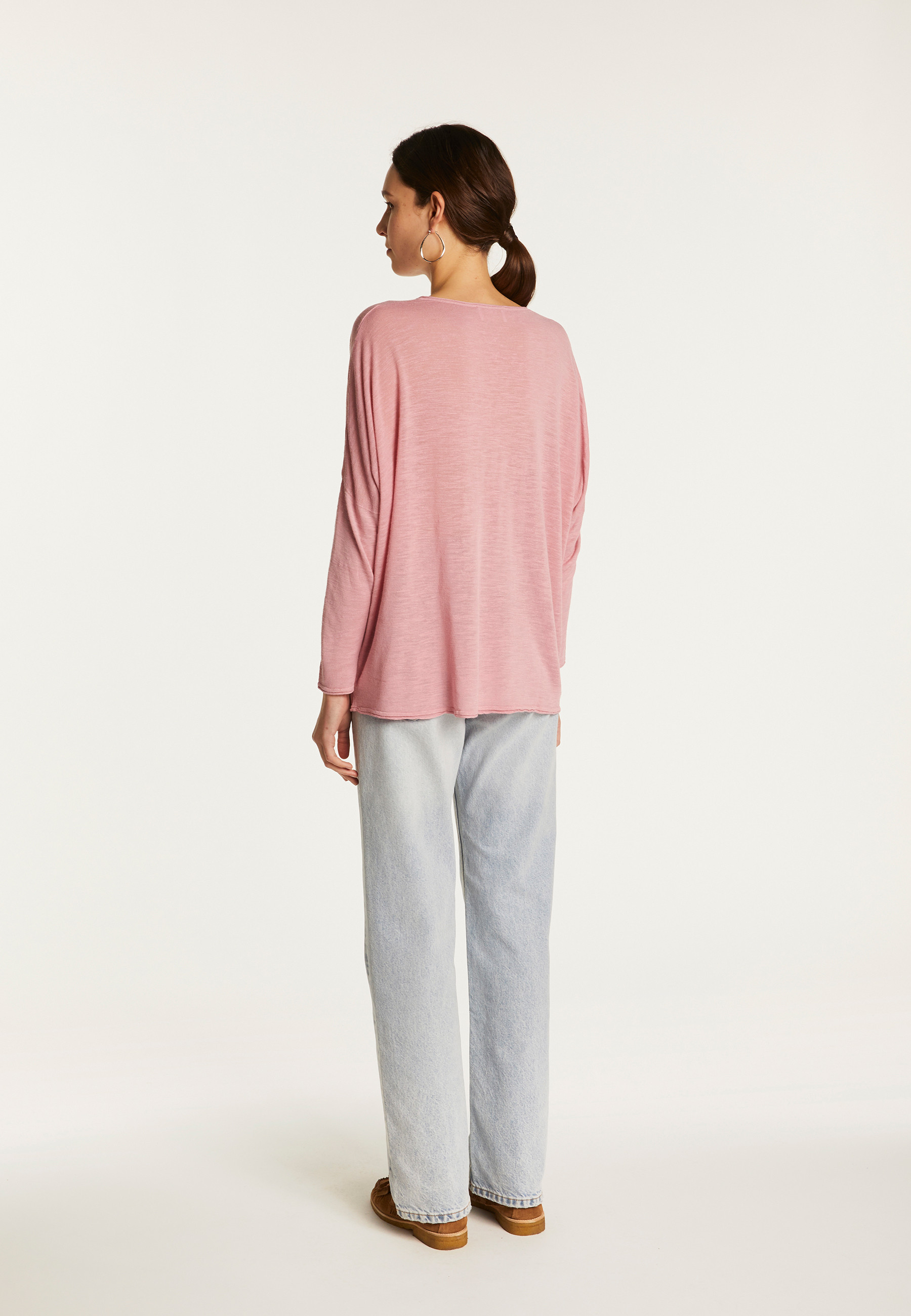 Batwing sleeve sweater in slub linen - Balou