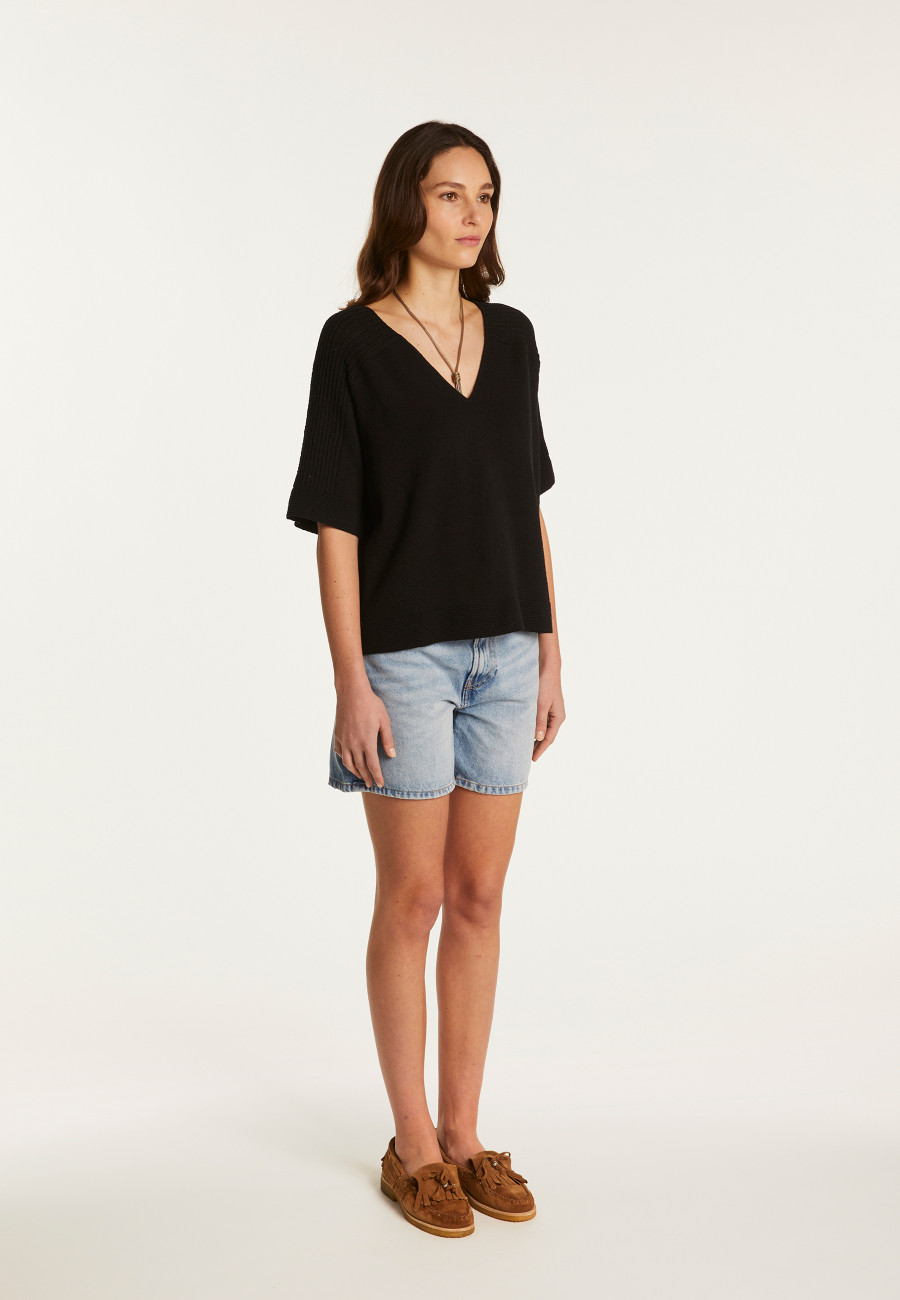 T-shirt col V en coton - Devy