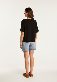 T-shirt col V en coton - Devy