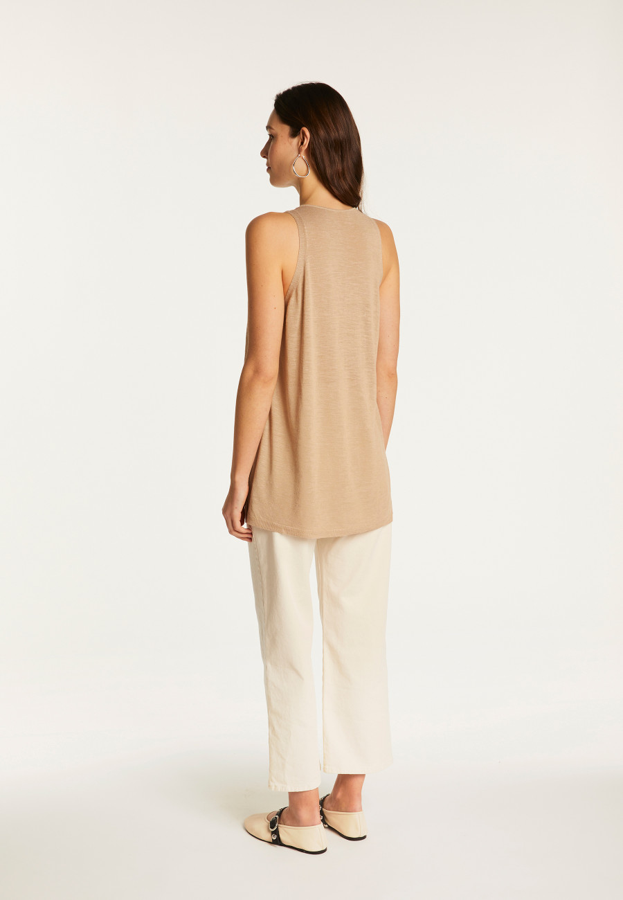 Short sleeved slub linen vest - Dara
