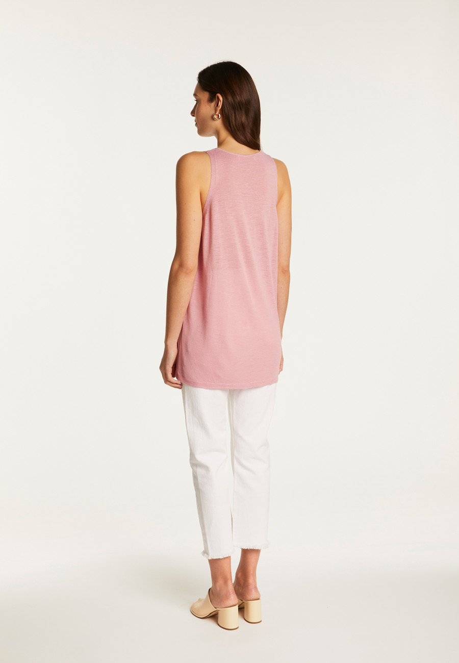Short sleeved slub linen vest - Dara