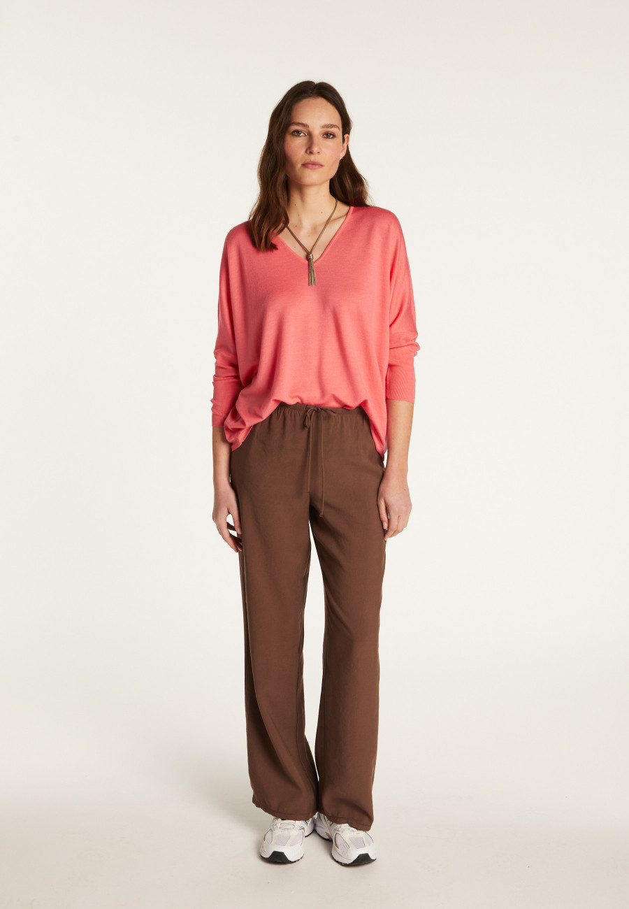 Pull col V en laine mérinos - Boxe