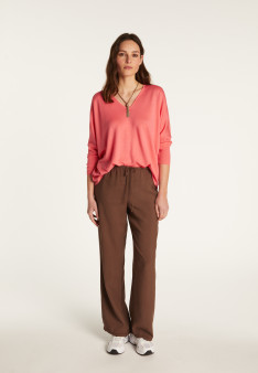 Pull col V en laine mérinos - Boxe