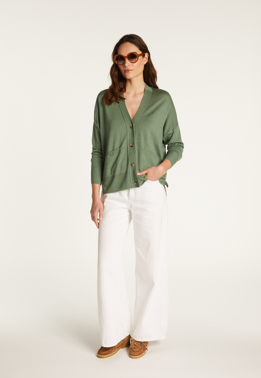 Cardigan de lã merino - Ariella