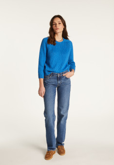 Cotton and linen crew neck sweater - Nicky