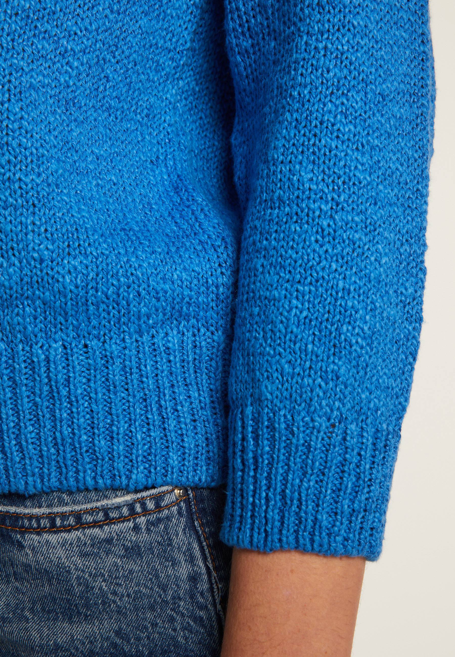 Pull col rond en coton et lin - Nicky
