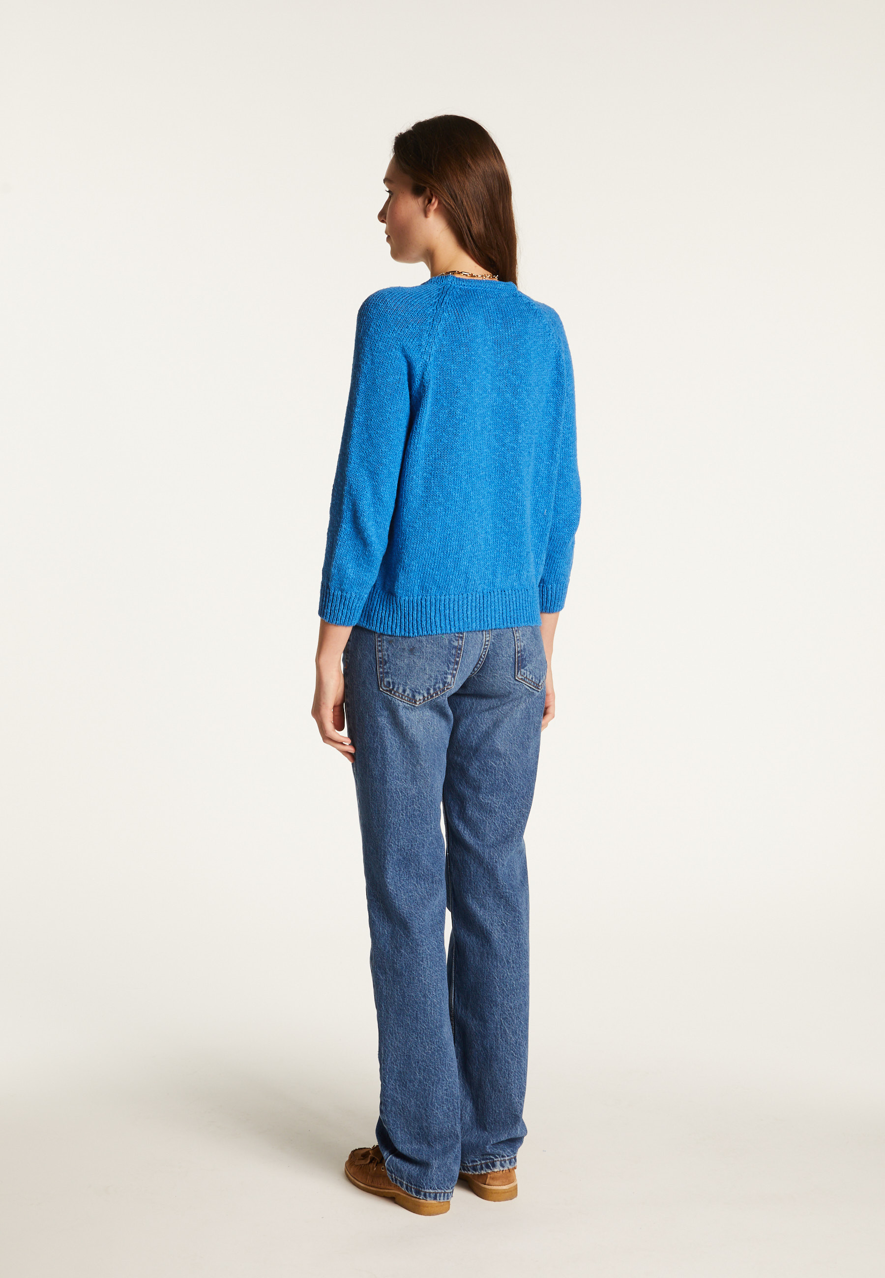 Cotton and linen crew neck sweater - Nicky