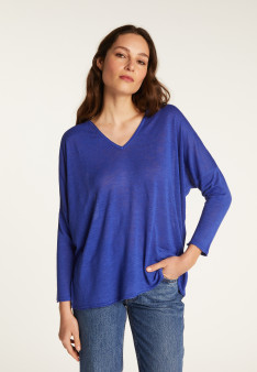 Batwing sleeve sweater in slub linen - Balou