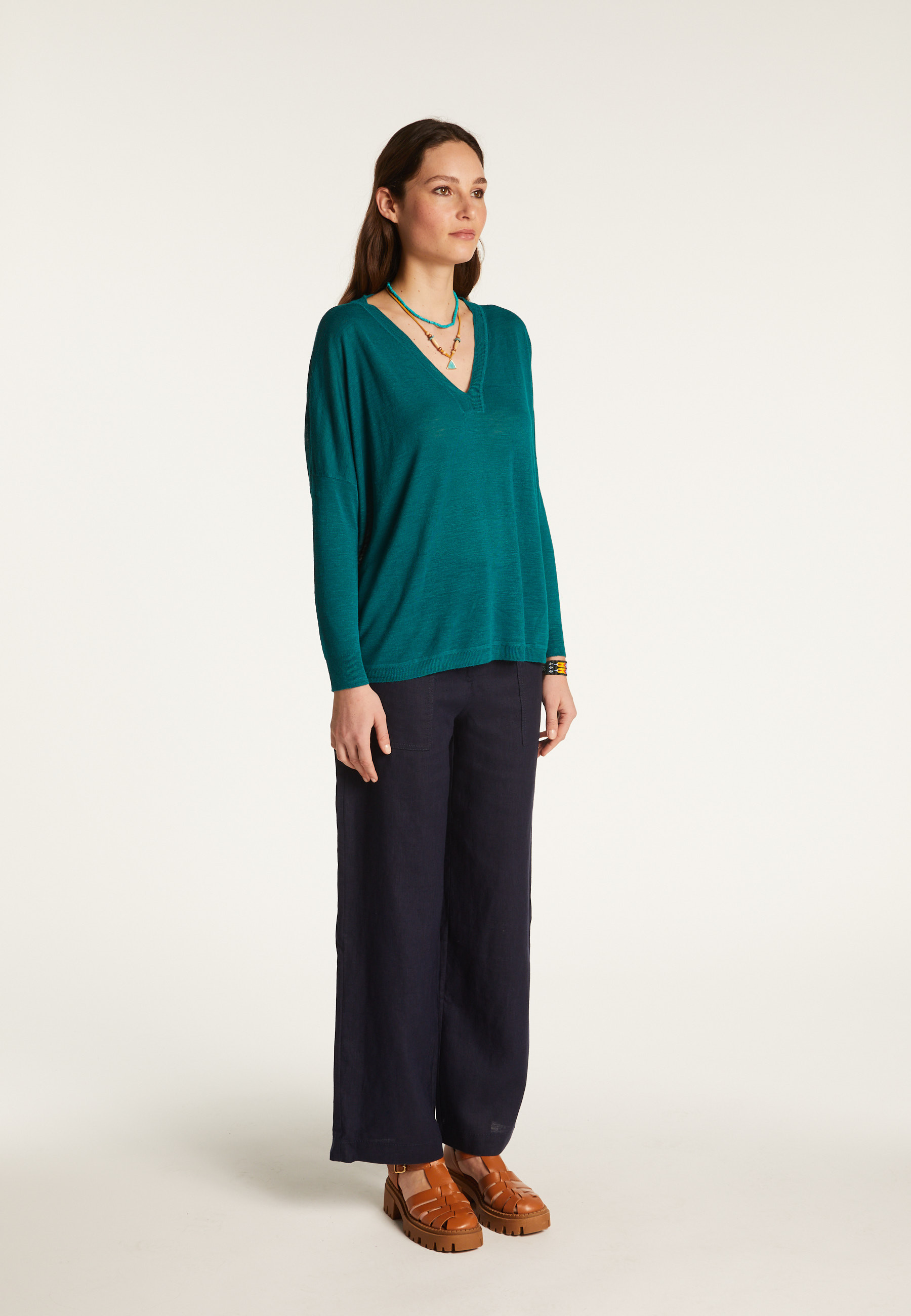 Slub linen sweater - Beja