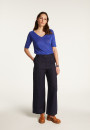 Flamed linen V-neck t-shirt - Bonbon