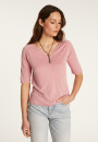 T-shirt col V en lin flammé - Bonbon