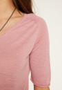 T-shirt col V en lin flammé - Bonbon