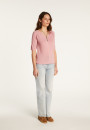 T-shirt col V en lin flammé - Bonbon