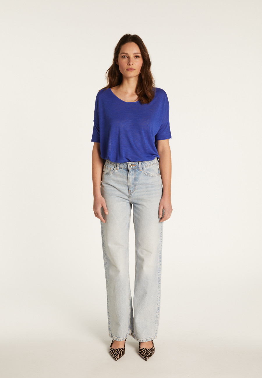 T-shirt col rond en lin flammé - Béatrice