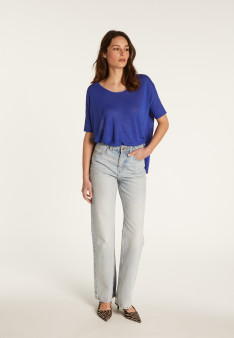 T-shirt col rond en lin flammé - Béatrice