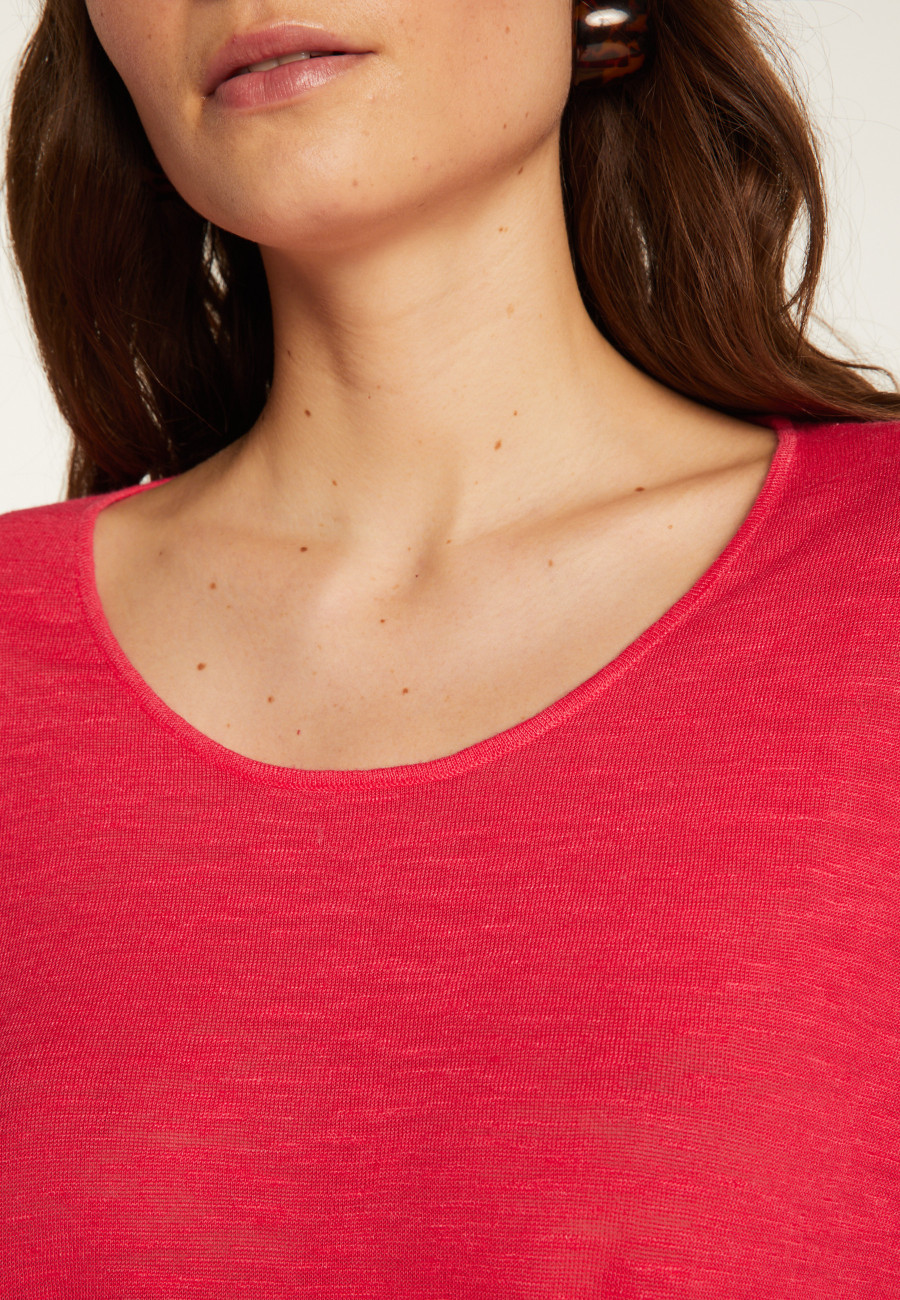 T-shirt col rond en lin flammé - Béatrice